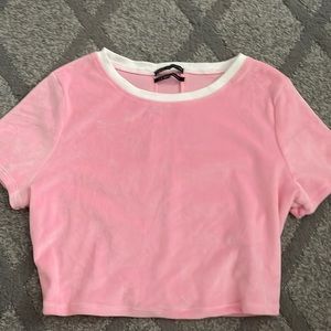 urban outfitters pink velvet baby tee